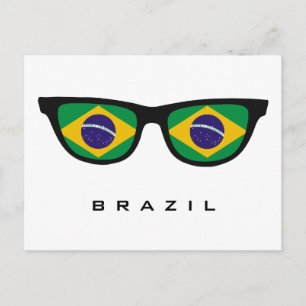 Brasil sombras personalizado texto y postal color