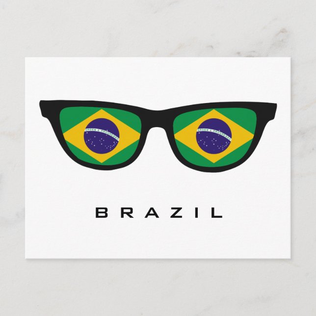 Brasil sombras personalizado texto y postal color (Anverso)