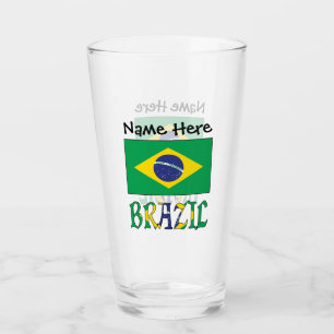 Brasil y bandera brasileña con tu nombre