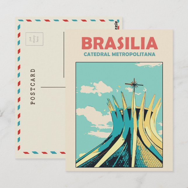 Brasilia Catedral Metropolitana, postal Brasil (Anverso / Reverso)