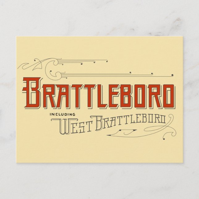 Brattleboro, incluyendo la postal del oeste de (Anverso)