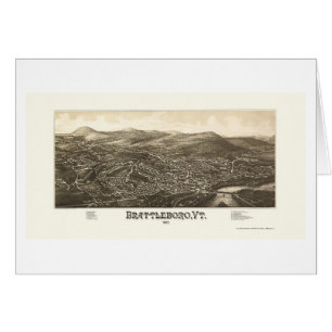 Brattleboro, mapa panorámico del VT - 1886