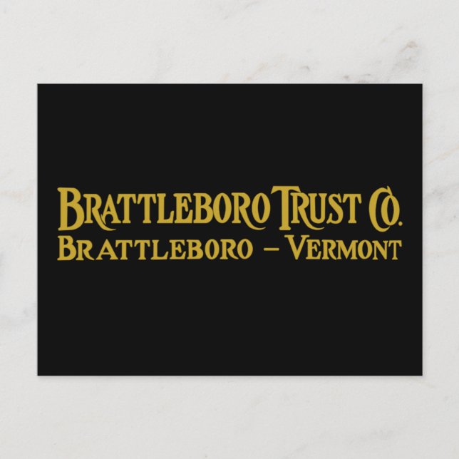 Brattleboro Trust Co., tarjeta postal con logotipo (Anverso)