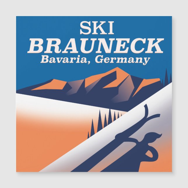 Brauneck Bavaria, poster de esquí vintage. (Anverso)