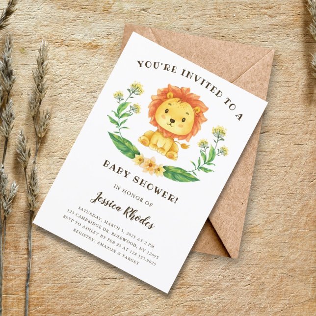 Brave Lion Invitación a Baby Shower (Subido por el creador)
