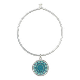 Brazalete Blue Aqua Mandala Rosette Retro Hippie