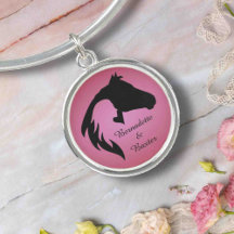 Caballo rosado personalizado y nombre del propieta