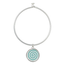 Brazalete Espiral concéntrica en azul verdoso y blanco