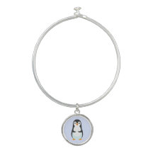 Pinguino lindo pájaro en azul claro