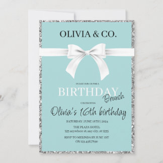 Breakfast at Tiffany's Birthday brunch invitation