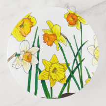 Breath of Spring Daffodils Trinket Tray
