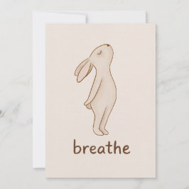 Breathe Bunny Minimalist Encouragement Card