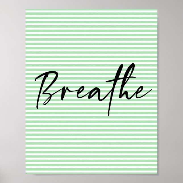 Breathe Scripting Bathroom poster de arte mural (Frente)