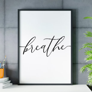 Breathe Scripting Bathroom poster de arte mural