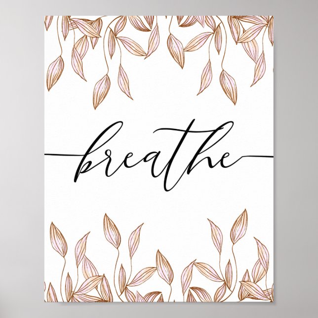 Breathe Scripting Bathroom poster de arte mural (Frente)
