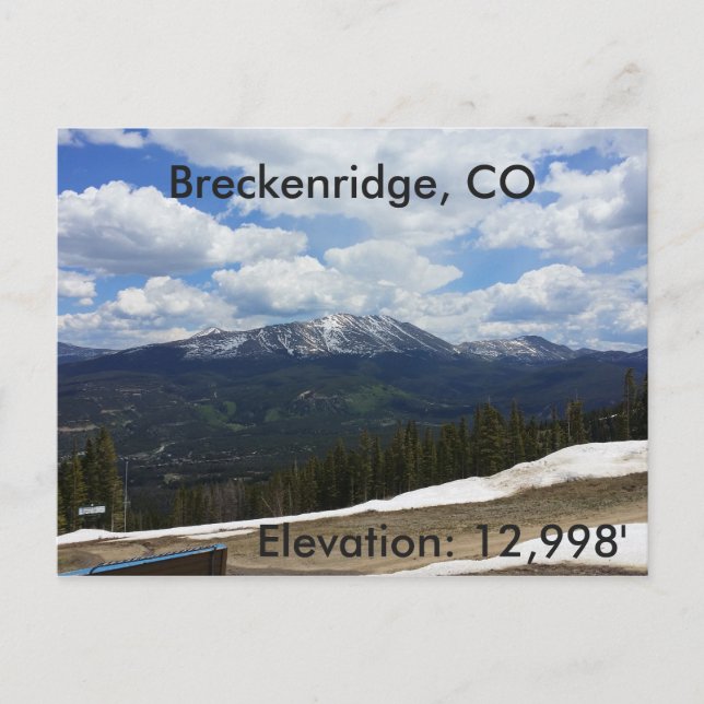 Breckenridge, tarjeta postal de Colorado (Anverso)