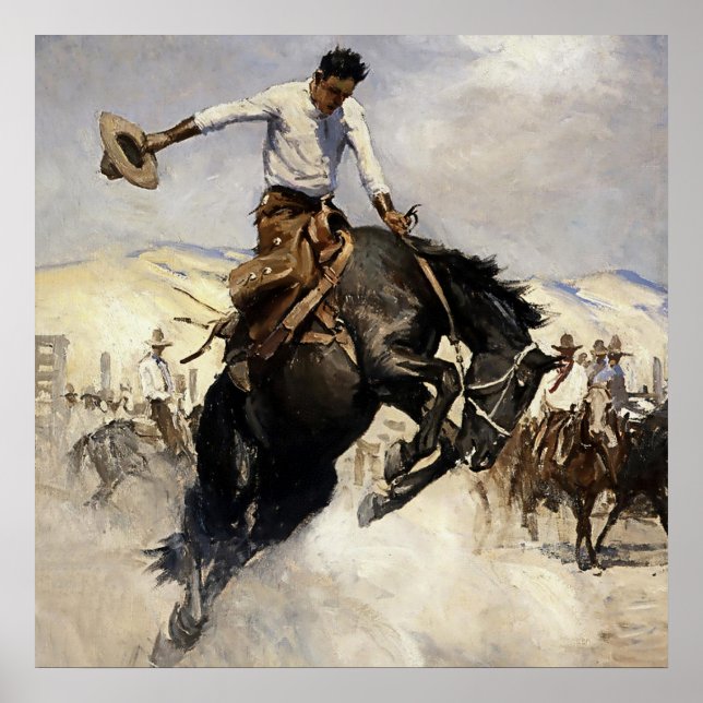 “Breezy Riding” Arte Occidental de WHD Koerner (Frente)