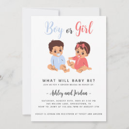 Breve invitación a revelar género en bebés azules 