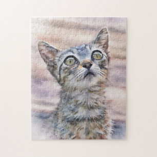 Breve rompecabezas de arte de un pequeño gatito