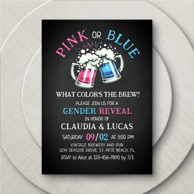 Brew Beer Gender Reveal Invitación (Subido por el creador)