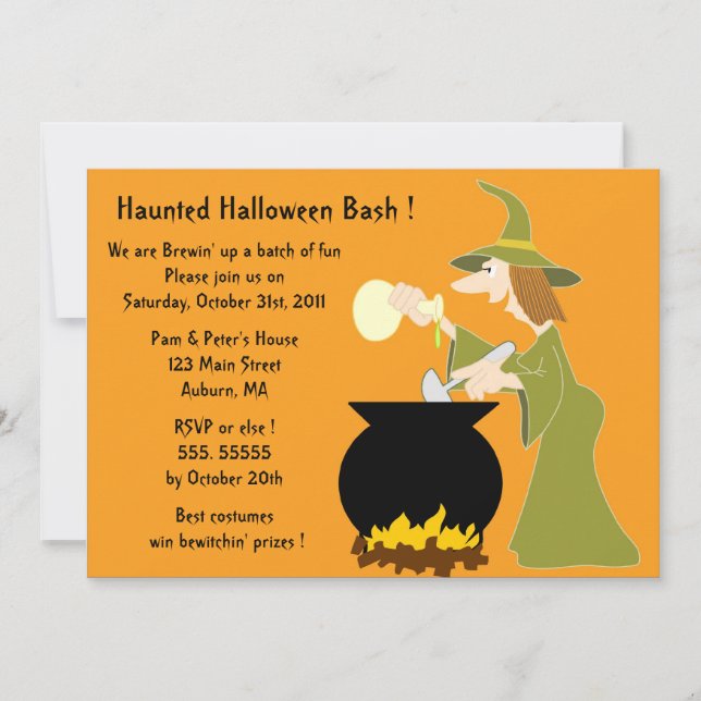 Brew de bruja - Invitación a la fiesta de Hallowee (Anverso)