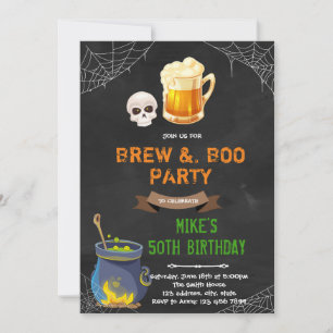 Brew y boo invitación a Halloween