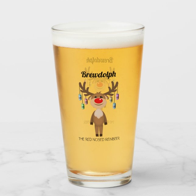 Brewdolph el Reno Cerveza Nariz Roja (Anverso (lleno))