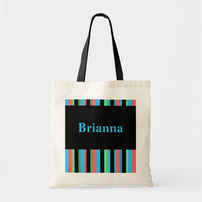 Brianna Bonito a rayas Bolsa de Tote (Frente)