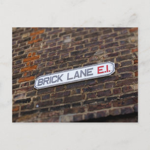 Brick Lane - Londres - Rótulo de la calle - postal