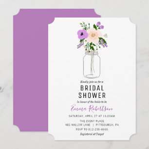 Bridal Brunch Purple Bouquet Invitación a la ducha