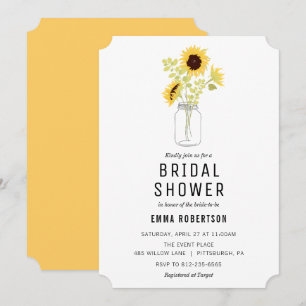 Bridal Brunch Sunflower Bouquet Invitación a la du