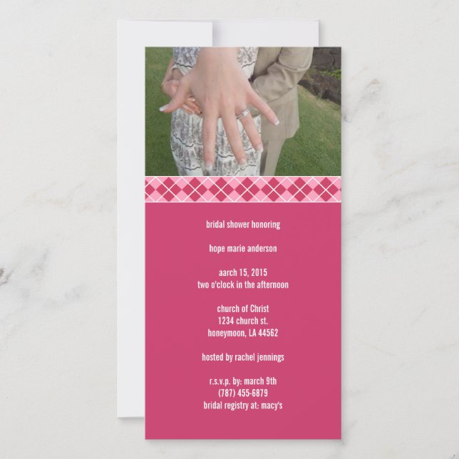 Bridal Shower Argyle (Anverso)