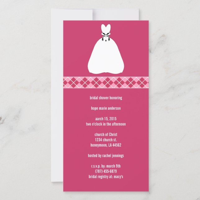 Bridal Shower Argyle (Anverso)