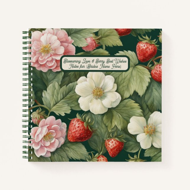 Bridal Shower Berry Los Mejores Deseos: Cuaderno C (Anverso)