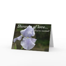 Bridal Shower BIue Iris Invitaciones