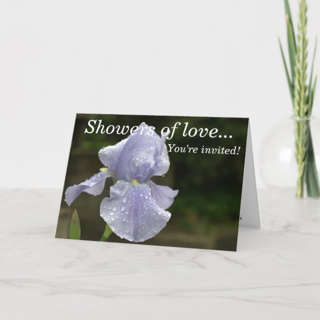 Bridal Shower BIue Iris Invitaciones (Anverso)