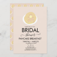 Bridal Shower Breakfast Pancakes Brunch Invitación