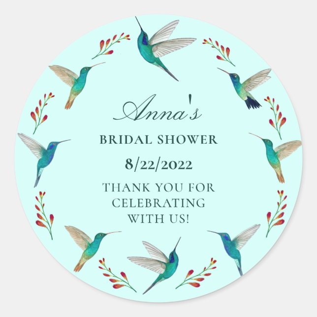 Bridal Shower Classic Round Pegatina (Anverso)