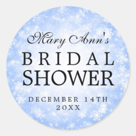 Bridal Shower Favor Etiqueta Azul Invierno Maravil