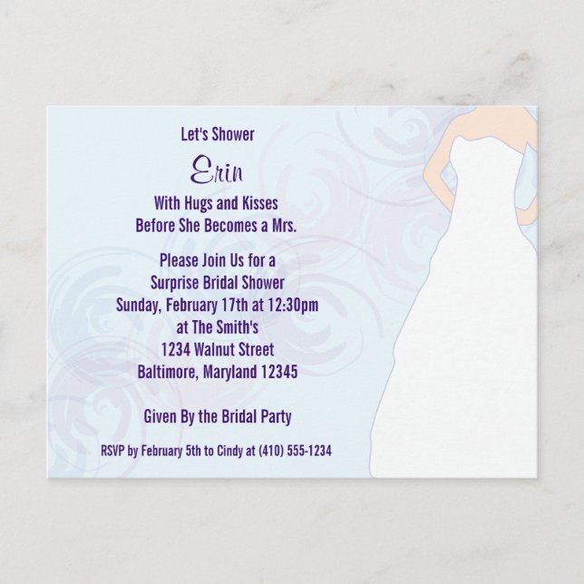 Bridal Shower Flora Invitan postales (Anverso)