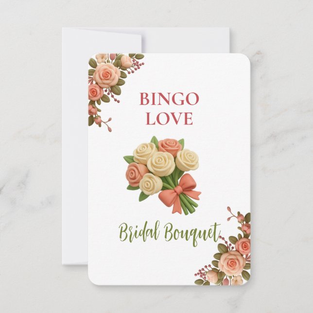 Bridal Shower Game Bingo Card – Bridal Bouquet (Anverso)