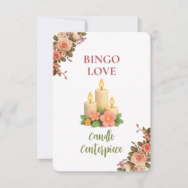 Bridal Shower Game Bingo Card – Candle Centerpiece (Anverso)
