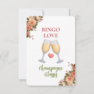 Bridal Shower Game Bingo Card – Champagne Glasses
