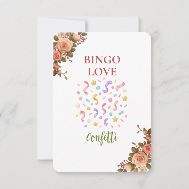 Bridal Shower Game Bingo Card – Confetti (Anverso)