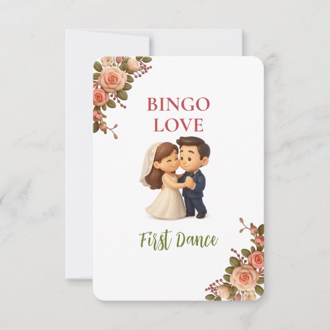 Bridal Shower Game Bingo Card – First Dance (Anverso)