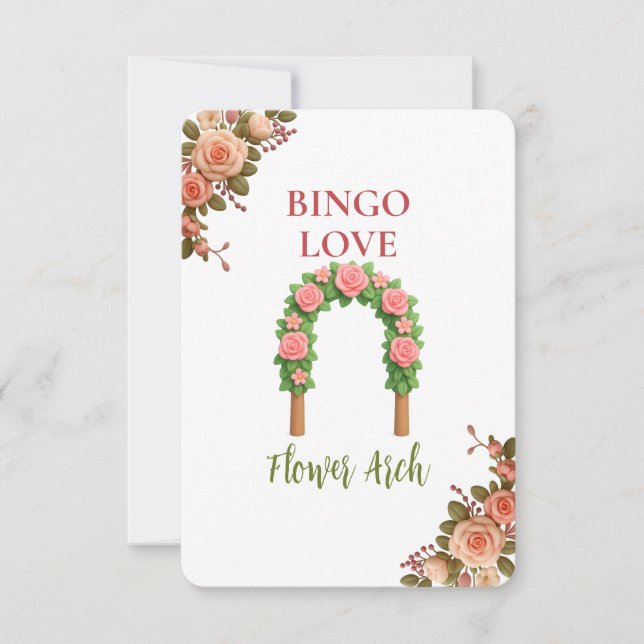 Bridal Shower Game Bingo Card – Flower Arch (Anverso)