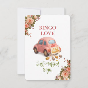 Bridal Shower Game Bingo Card – Just Married Sign