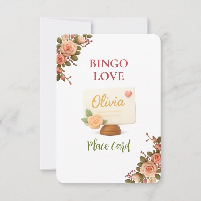 Bridal Shower Game Bingo Card – Place Card (Anverso)