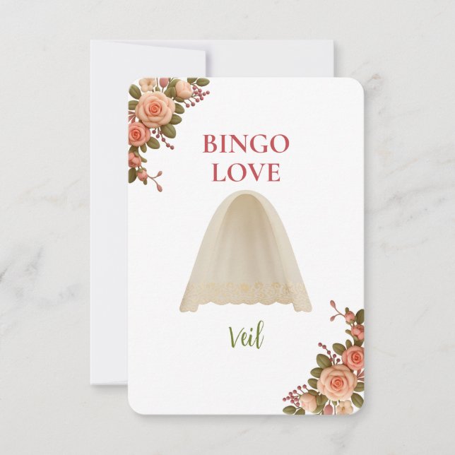Bridal Shower Game Bingo Card – Veil (Anverso)