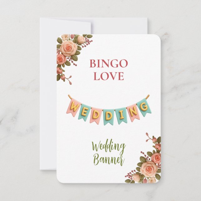 Bridal Shower Game Bingo Card – Wedding Banner (Anverso)